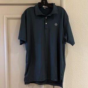 Peter Millar Men's Polo Shirt in Dark Green, Size L